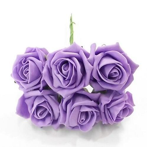 foam roos Princess Kleurvast Lila 6 cm. BUNDEL 6 foamroos, Maison & Meubles, Accessoires pour la Maison | Plantes & Fleurs artificielles