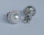 Oorstekers - 18 karaat Witgoud - 0.31ct. tw. Parel - Diamant, Handtassen en Accessoires, Antieke sieraden