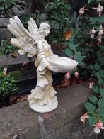Beeld, Angel with bird feeder/bath bowl - 23.5 cm - Hars, Antiek en Kunst