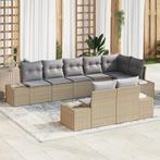 vidaXL 8-delige tuinset met kussens in Beige Poly Rattan, Tuin en Terras, Verzenden, Nieuw