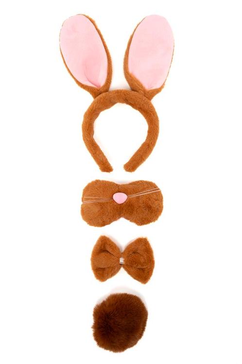 Konijn Haarband Oren Staart Diadeem Set Bruin Oortjes Haas P, Kleding | Dames, Carnavalskleding en Feestkleding, Nieuw, Ophalen of Verzenden