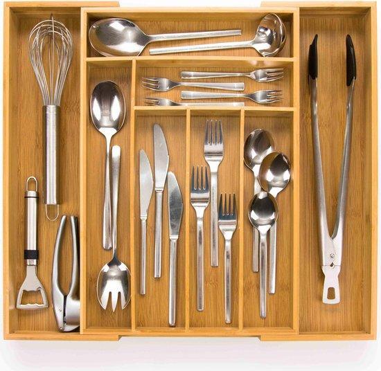 2dekans | Budu Uitschuifbare Bamboe Bestekbak #45 (45 cm, Huis en Inrichting, Keuken | Keukenbenodigdheden, Ophalen of Verzenden