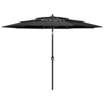 vidaXL Parasol 3-laags met aluminium paal 3 m, Tuin en Terras, Verzenden, Nieuw