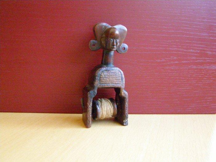 JANUS KOP WEEFGETOUW KATROL HOUDER - Heddle Pulley - Chokwe, Antiek en Kunst, Kunst | Niet-Westerse kunst