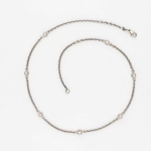 Collier - 18 carats Or blanc Diamant (Naturelle), Handtassen en Accessoires, Kettingen