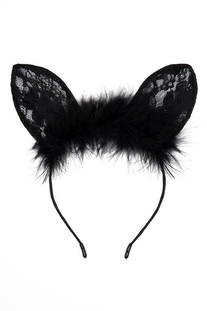 Haarband Bunny Muis Kant Zwart Dons Konijnoortjes Diadeem Ha, Kleding | Dames, Carnavalskleding en Feestkleding, Nieuw, Ophalen of Verzenden
