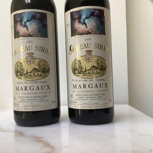 1995 Chateau Siran - Margaux Grand Cru - 2 Bouteilles (0,75, Verzamelen, Wijnen