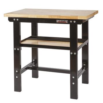 Werkbank 100 cm met hardhouten blad - zwart beschikbaar voor biedingen