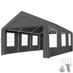 tectake Tuinpaviljoen 6x4m met 4 zijwanden - grijs, Verzenden, Nieuw