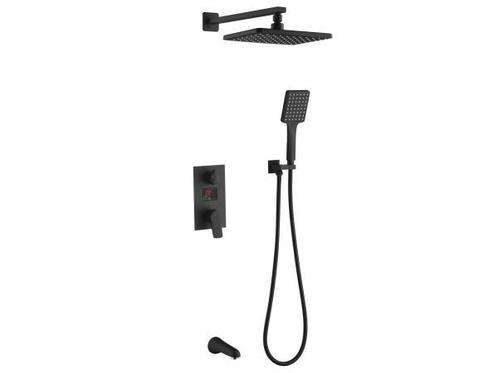 Veiling - Inbouw regendouche mat zwart - digitaal display, Doe-het-zelf en Bouw, Sanitair