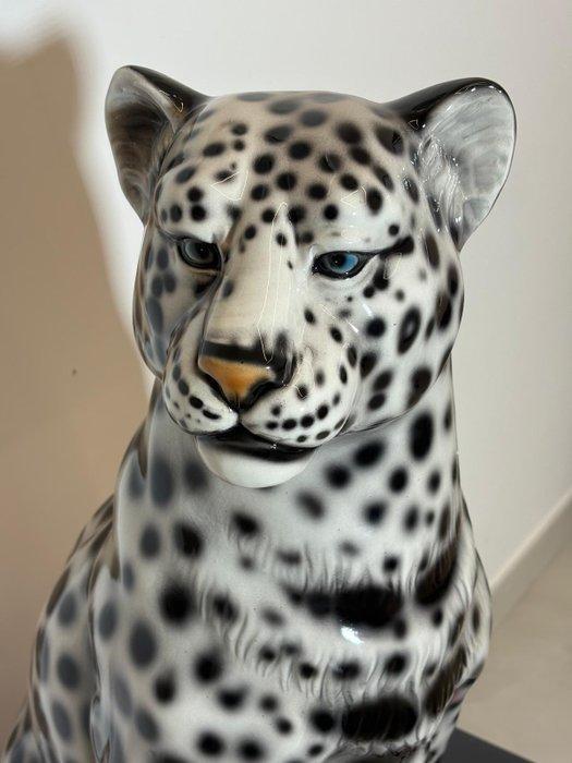 Beeld, Leopardo delle nevi - 75 cm - Keramiek, Huis en Inrichting, Overige Huis en Inrichting