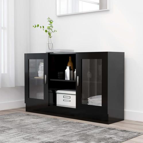 vidaXL Vitrinekast 120x30,5x70 cm bewerkt hout zwart, Huis en Inrichting, Kasten | Dressoirs, Nieuw, Verzenden