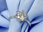 Veiling - Ring solitair moissaniet 6 poot briljant 3.00 cara, Handtassen en Accessoires, Ringen, Nieuw
