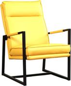 Gele leren industriële design stoel - Toledo Leer Giallo, Ophalen of Verzenden