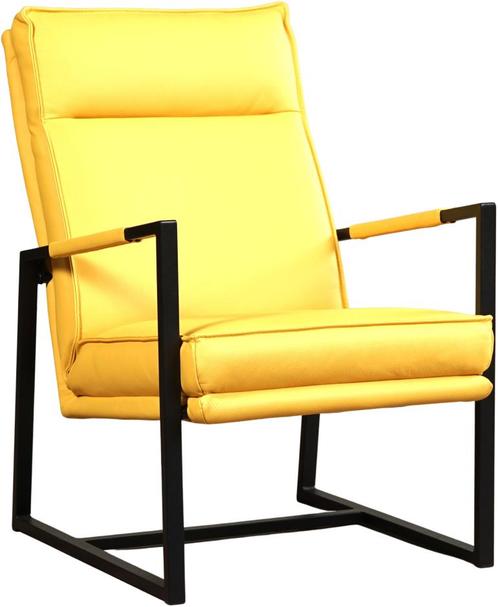 Gele leren industriële design stoel - Toledo Leer Giallo, Maison & Meubles, Fauteuils, Enlèvement ou Envoi