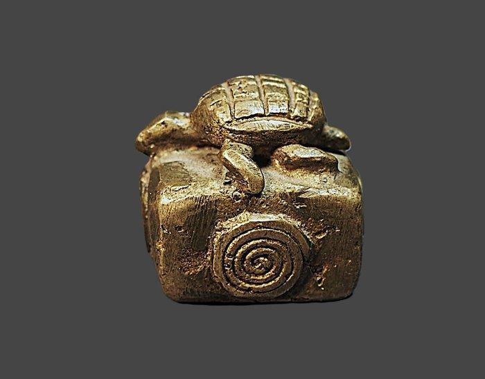 Gewicht om het figuratieve goud te wegen. Schildpad. -, Antiek en Kunst, Kunst | Niet-Westerse kunst