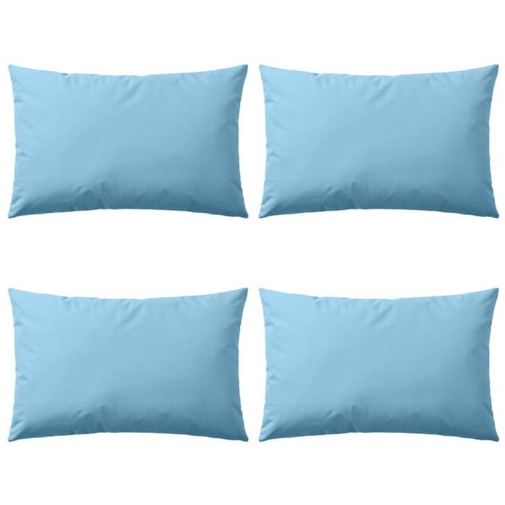Buitenkussens 60x40 Lichtblauw (4st) | Retour Deal | -47%, Huis en Inrichting, Woonaccessoires | Kussens, Rechthoekig, Blauw, Nieuw