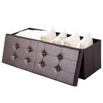 Casaria Klapbare zitkist met klapdeksel bruine - 80x40x40cm