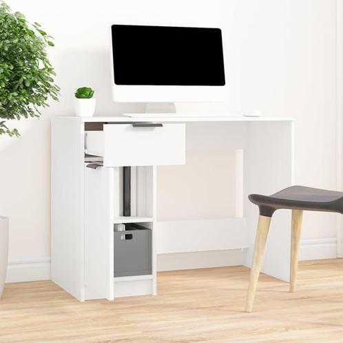 vidaXL Bureau 100x50x75 cm bewerkt hout wit, Huis en Inrichting, Bureaus, Nieuw, Verzenden