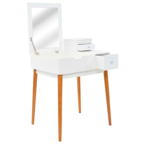 vidaXL Kaptafel met spiegel 60x50x86 cm MDF, Huis en Inrichting, Tafels | Kaptafels, Nieuw, Verzenden