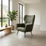 Set van 2 Leren fauteuils Flair - Toledo Olive (olijf/goen), Huis en Inrichting, Nieuw, Ophalen of Verzenden, 75 tot 100 cm, Leer