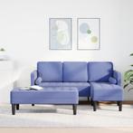 vidaXL 2-delig Sofa met Kussens in Jeansblauw Stof, Huis en Inrichting, Verzenden, Nieuw