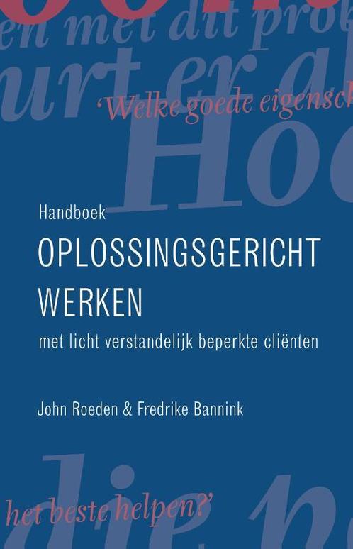 Handboek oplossingsgericht werken met licht verstandelijk, Boeken, Psychologie, Zo goed als nieuw, Verzenden