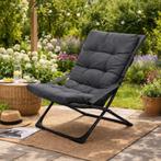 Fauteuil de jardin avec coussins - gris - 84 x 63 x 88 cm, Verzenden, Neuf