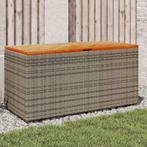 vidaXL Tuinbox 110x50x54 cm poly rattan en acaciahout grijs, Tuin en Terras, Bergingen en Tuinkasten, Verzenden, Nieuw