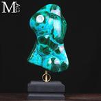 Malachite met Chrysocolla beeldhouwwerk op voet - Hoogte: