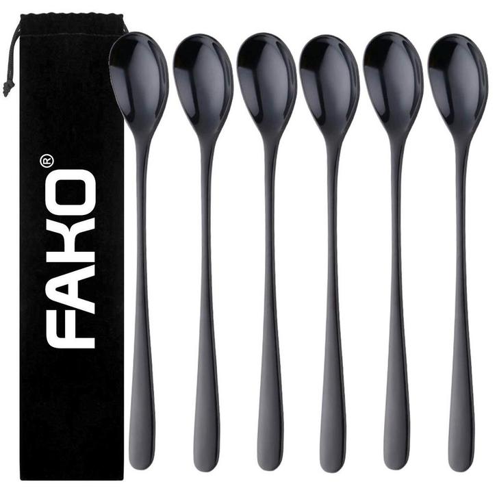 Fako Bijoux - 6 Lange HQ Lepels - Latte Macchiato -, Huis en Inrichting, Keuken | Bestek, Verzenden