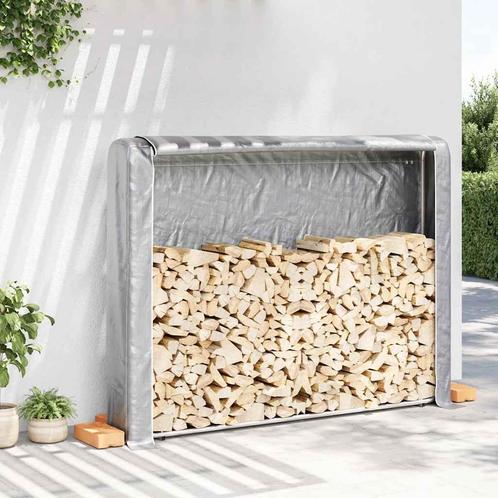 vidaXL Haardhoutrek met regenhoes 200x25x150 cm, Tuin en Terras, Brandhout, Verzenden