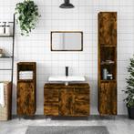 vidaXL Badkamerkast 80x33x60 cm bewerkt hout gerookt, Huis en Inrichting, Badkamer | Badkamermeubels, Verzenden, Nieuw