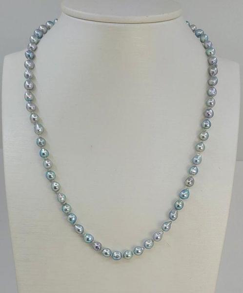 Zonder Minimumprijs - Halsketting 5,5x6mm Zilveren Akoya, Handtassen en Accessoires, Kettingen