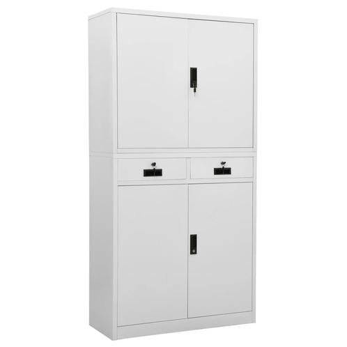 vidaXL Armoire de bureau Gris clair 90x40x180 cm Acier, Maison & Meubles, Armoires | Autre, Neuf, Envoi