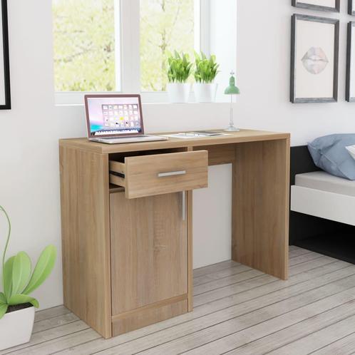 vidaXL Bureau avec tiroir et placard ChÃªne 100x40x73 cm, Maison & Meubles, Bureaux, Neuf, Envoi