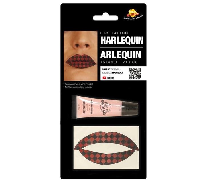 Lip Tattoo Harlequin, Hobby en Vrije tijd, Feestartikelen, Nieuw, Verzenden