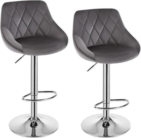 2x barkrukken - metalen frame met grijze zitting - 360, Huis en Inrichting, Barkrukken, Verzenden