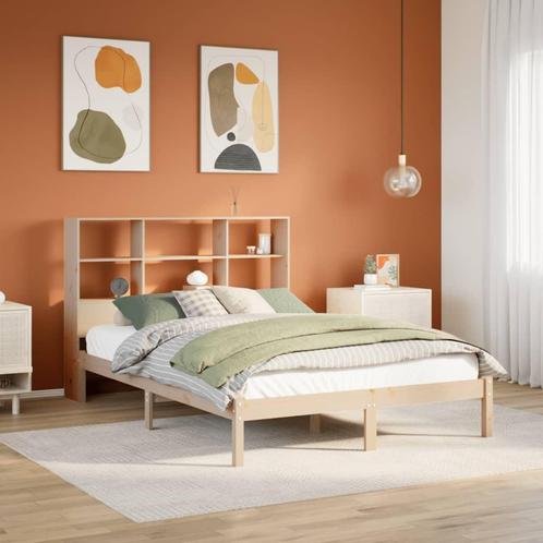 vidaXL Bed met boekenkast zonder matras massief grenenhout, Huis en Inrichting, Slaapkamer | Bedden, Nieuw, Verzenden