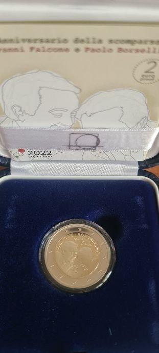 Italië. 2 Euro 2022 Falcone e Borsellino + Erasmus (2, Postzegels en Munten, Munten | Europa | Euromunten