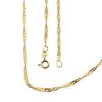 18 Krt. Gouden Singapore schakel ketting | 60,5 cm (unisex), Ophalen of Verzenden, Gebruikt, Overige kleuren, Goud