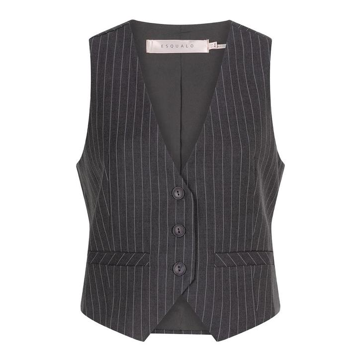 EsQualo • grijs gestreept gilet • 40, Kleding | Dames, Truien en Vesten, Grijs, Nieuw, Maat 38/40 (M), Verzenden