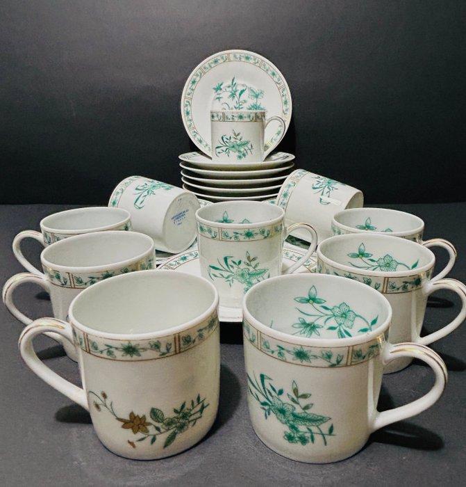 Bernardaud Limoges “Pékin” – Porcelain Coffee Set - Green, Antiquités & Art, Antiquités | Meubles | Tables