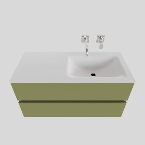 Badkamermeubel Solid Surface BWS Oslo 100x46 cm Rechts Mat, Doe-het-zelf en Bouw, Sanitair, Bad, Nieuw, Ophalen of Verzenden