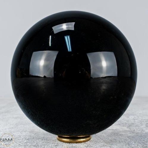 Obsidienne noire naturelle Kugel, Mexique- 1205.36 g, Verzamelen, Mineralen en Fossielen