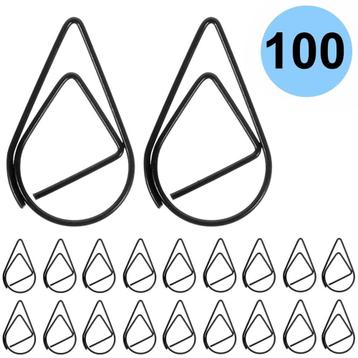 Fako Bijoux® - 100x Paperclip Druppel Zwart - Druppelvormige beschikbaar voor biedingen