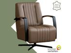 Leren draaifauteuil Galaxy - Toledo Lever (bruin) -, Huis en Inrichting, Fauteuils, Nieuw, Ophalen of Verzenden, 50 tot 75 cm