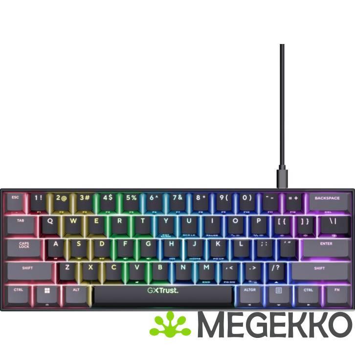 Trust GXT 867 Acira Mini Mechanisch Toetsenbord Zwart, Computers en Software, Toetsenborden, Nieuw, Verzenden