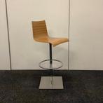 barkruk zithoogte 75 cm, bruin (zebrano) MDF zitting, chroom, Huis en Inrichting, Barkrukken, Gebruikt