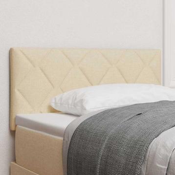 vidaXL Stoffen Hoofdbord Geometric met hoofdeinde Crème 100, Verzenden
